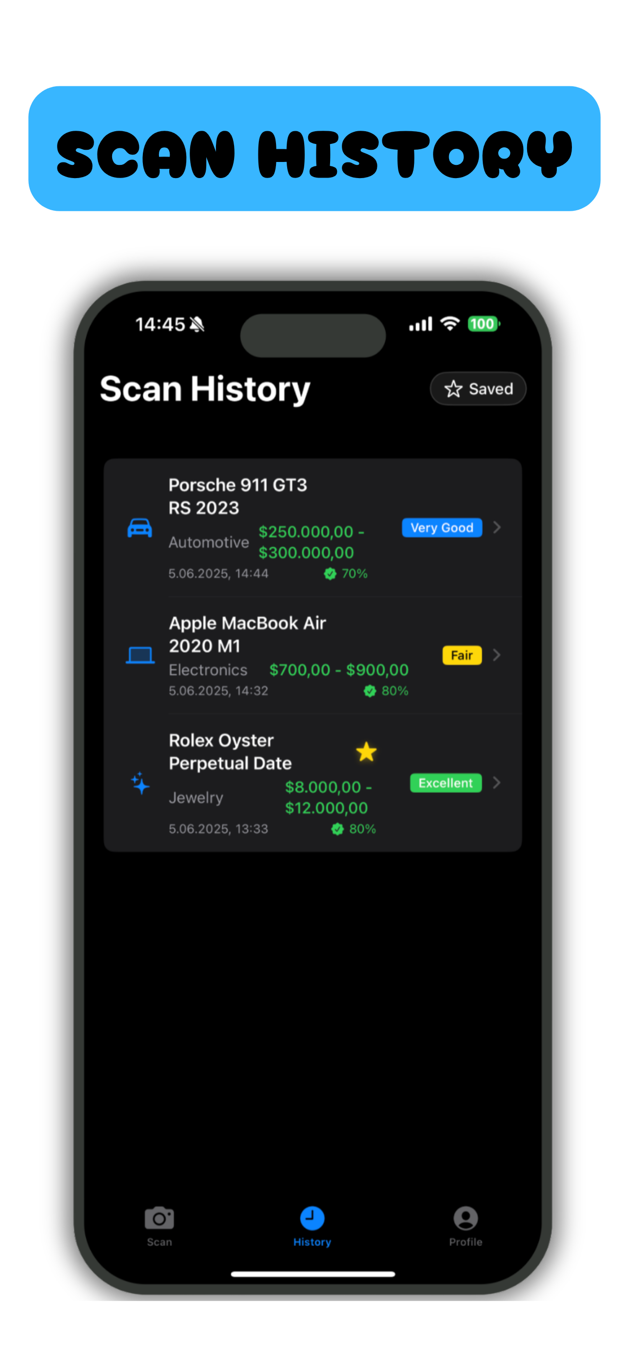 View your scan history